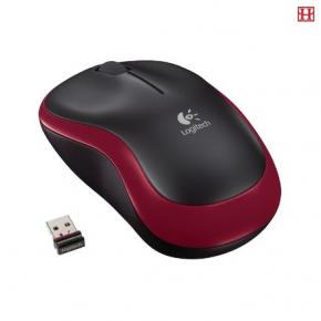 Logitech M185 draadloze muis (zwart/rood)