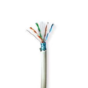 Netwerkkabel CAT6 Shielded / Solid (stug) rol 100m Grijs
