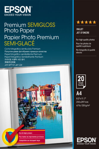 Epson Premium Semigloss Photo Paper - A4 - 20 vel
