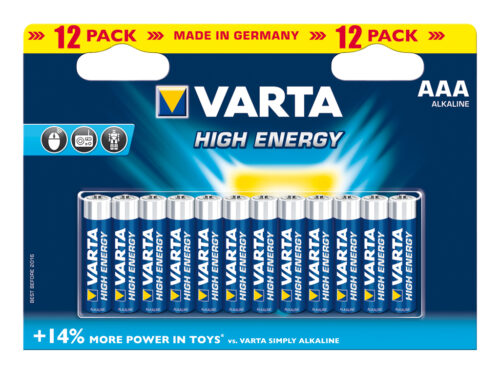 Varta Battery alkaline AAA/LR03 1.5 V High Energy 12 pack