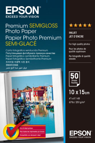 Epson Premium Semigloss Photo Paper - 10x15cm - 50 vel