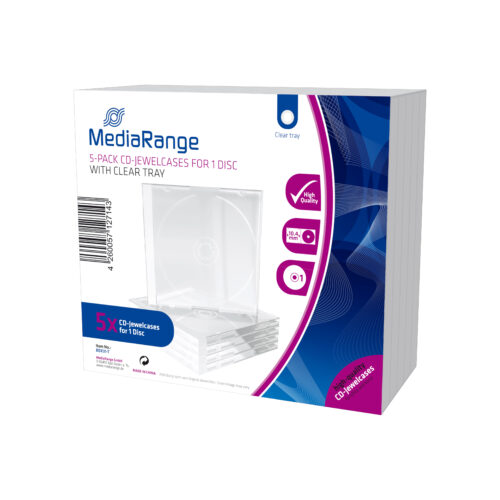 Jewelcase voor 1 CD/DVD (per 5 stuks)