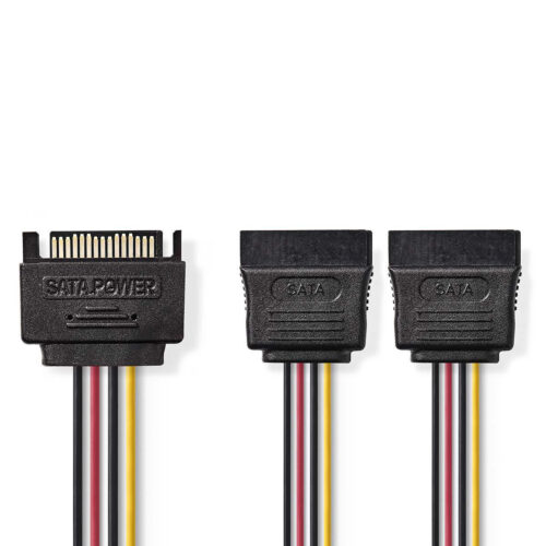 Nedis SATA 15-Pins Male - 2x SATA 15-Pins Female 0,15m