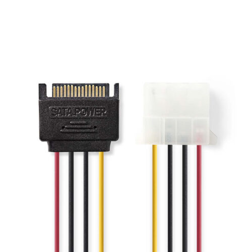 Nedis Molex Male - 2x SATA 15-Pins Female 0,15m