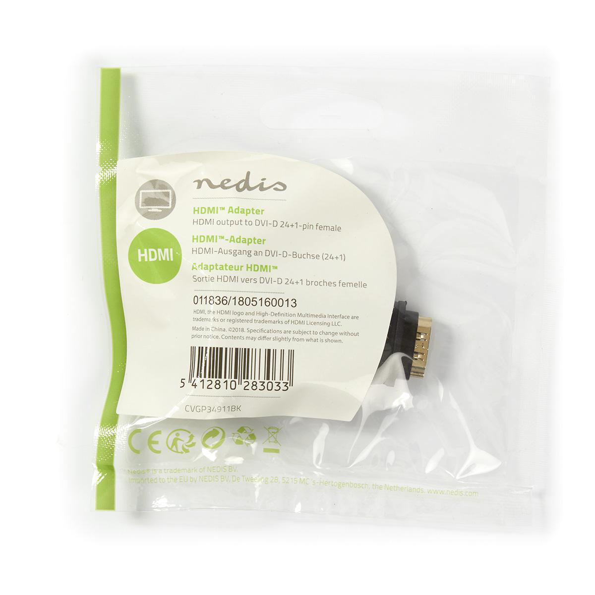 Nedis HDMI Female - DVI-D 24+1-Pins Female Zwart - Afbeelding 7