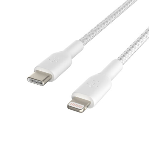 Belkin USB-C - Lightning kabel - 2m - wit - nylon