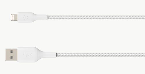 Belkin Lightning - USB-A kabel - 1m - wit - nylon