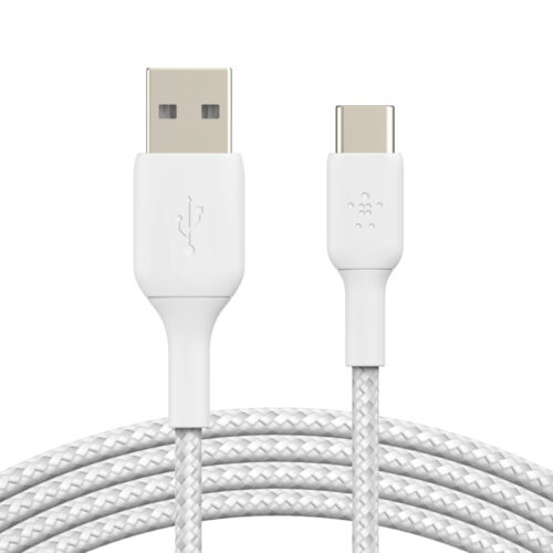 Belkin USB-C - USB-A kabel - 1m - wit - nylon