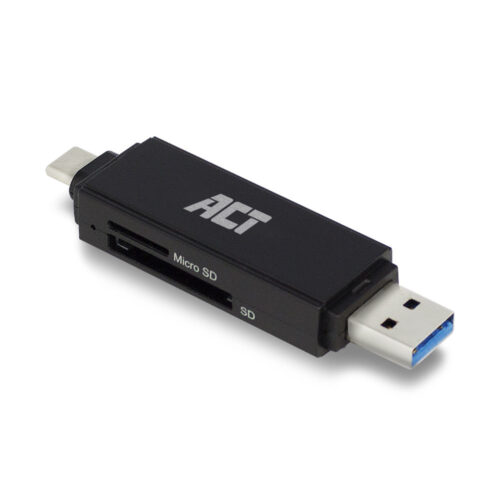 ACT USB 3.2 Gen1 SD microSD kaartlezer