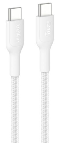 Belkin USB-C - USB-C kabel (240W) - 2m - wit - nylon